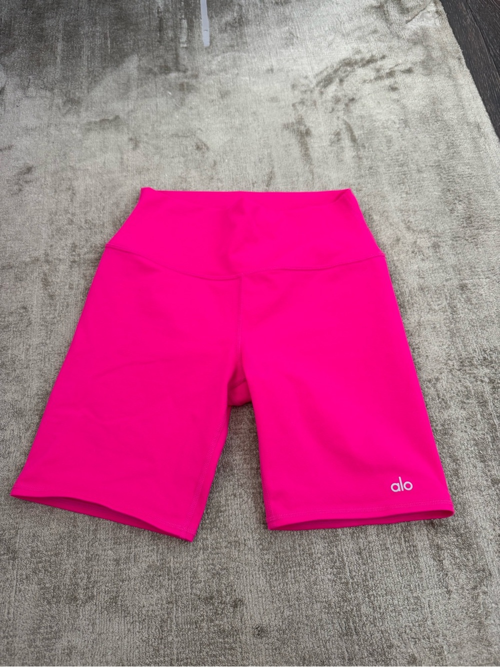 ALO Yoga High-Rise Neon Pink Bike Shorts